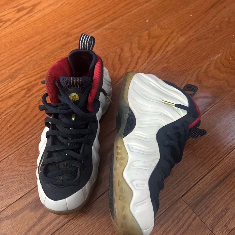 Foamposit Olympic Black and White High-Top Sneakers sz7.5